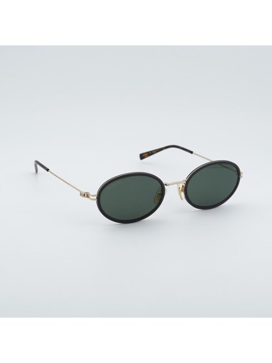 Gucci GG1980S 001 Sunglasses Transparent Dark Grey/Gold Oval Frame main image 10